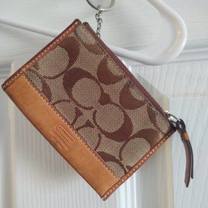 Coach signature keychain card holder